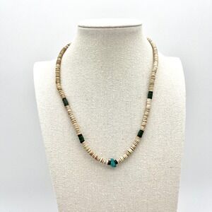 Turquoise Heishi Necklace Beaded Boho Surfer Style Beach‎ Jewelry